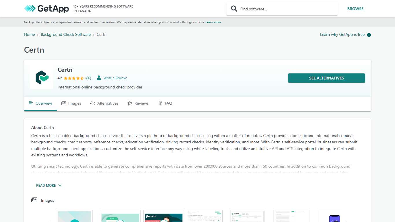 Certn Reviews, Prices & Ratings | GetApp Canada 2026